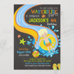 Invitación al cumpleaños/Fiesta de piscina/niño