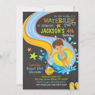 Invitación al cumpleaños/Fiesta de piscina/niño