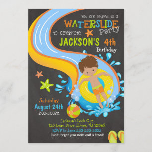 Invitación al cumpleaños/Fiesta de piscina/niño