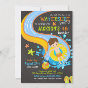 Invitación al cumpleaños/Fiesta de piscina/niño