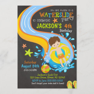 Invitación al cumpleaños/Fiesta de piscina/niño