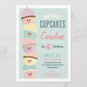 Invitación al cumpleaños *Fiesta del pastel* Paste