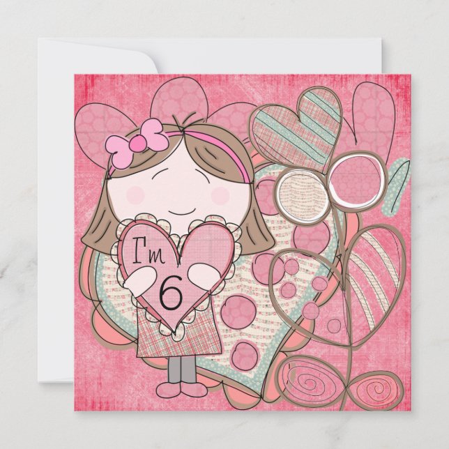 Invitación al cumpleaños Hearts and Love (Anverso)