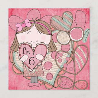 Invitación al cumpleaños Hearts and Love