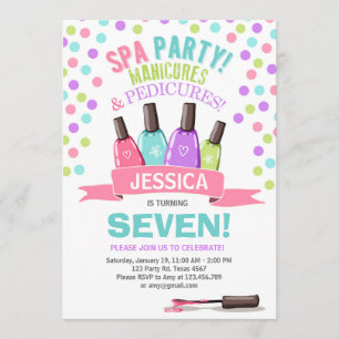 Invitación al cumpleaños Manicures Salon Pink