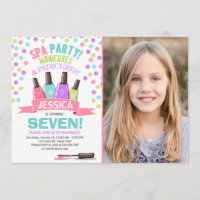 Invitación al cumpleaños Manicures Salon Pink