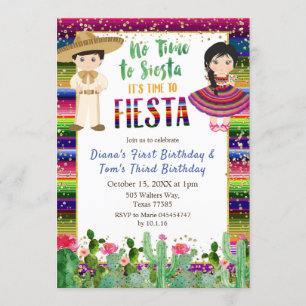 Invitación al cumpleaños mexicano Cactus Fiesta