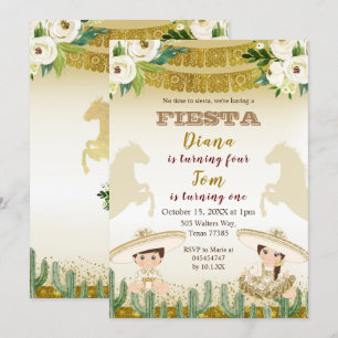 Invitación al cumpleaños mexicano Cactus Fiesta
