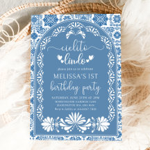 Invitación al cumpleaños mexicano de Blue Cielito