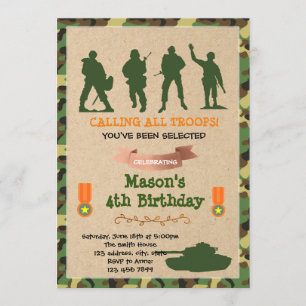 Invitación al cumpleaños militar de las tropas del
