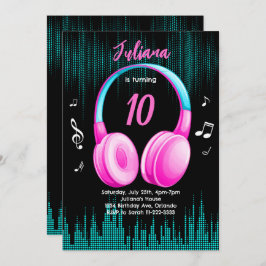 Invitación al cumpleaños musical rosado