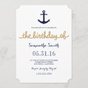 Invitación al cumpleaños náutico de Rope y Anchor