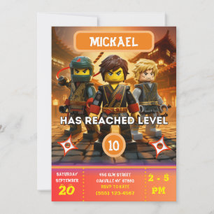 Invitación al cumpleaños Ninja