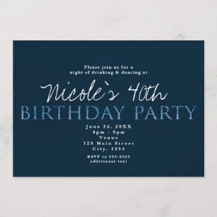 Invitación al cumpleaños número 13 azul