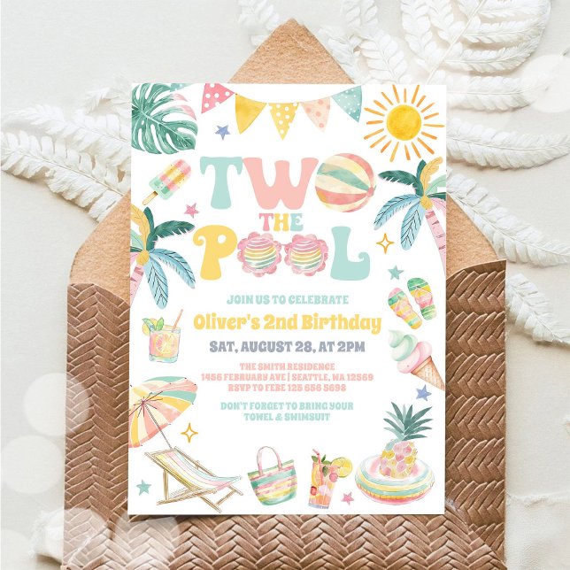 Invitación al cumpleaños número 2 de Two The Pool  (Subido por el creador)
