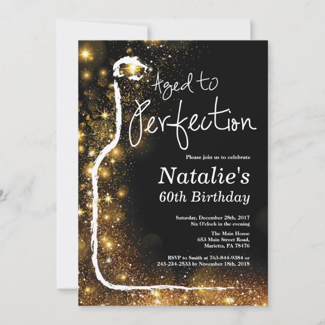 Invitación al cumpleaños número 60. Antiguo a Perf (Anverso)