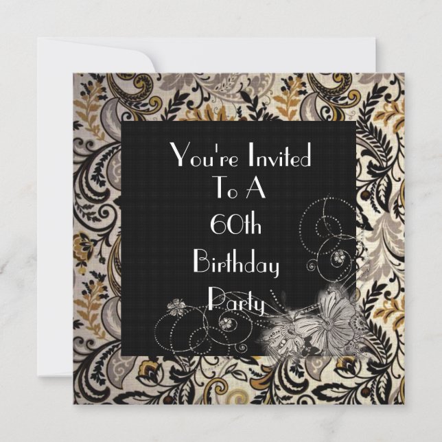 Invitación al cumpleaños número 60 mujeres (Anverso)