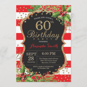 Invitación al cumpleaños número 60. Navidades Red 