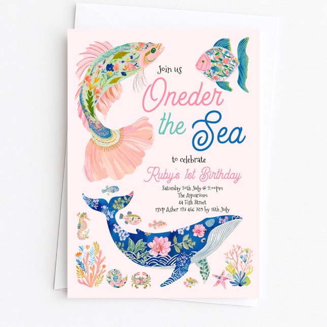 Invitación al cumpleaños número uno bajo el mar (Subido por el creador)