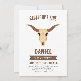 Invitación al cumpleaños occidental de Cowboy