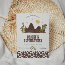 Invitación al cumpleaños occidental de Cowboy