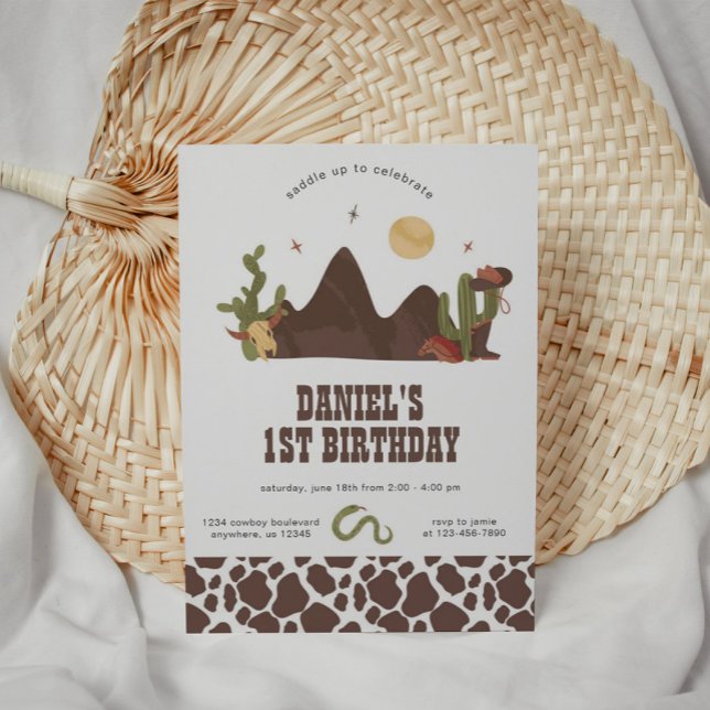 Invitación al cumpleaños occidental de Cowboy (Subido por el creador)