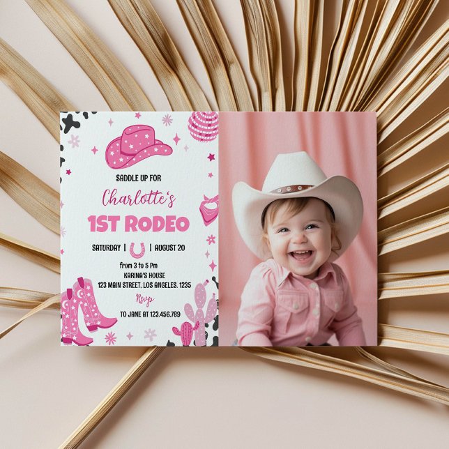 Invitación al cumpleaños occidental de Disco Cowgi (Subido por el creador)