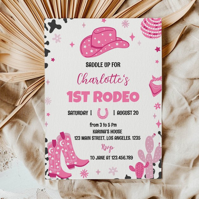 Invitación al cumpleaños occidental de Disco Cowgi (Subido por el creador)