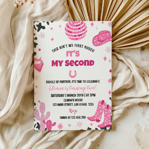 Invitación al cumpleaños occidental de Disco Cowgi