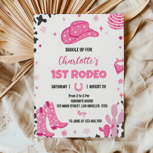 Invitación al cumpleaños occidental de Disco Cowgi