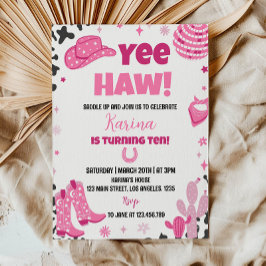 Invitación al cumpleaños occidental de Disco Cowgi