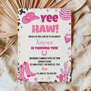 Invitación al cumpleaños occidental de Disco Cowgi