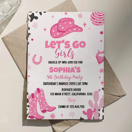 Invitación al cumpleaños occidental de Disco Cowgi