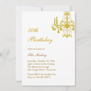 Invitación al cumpleaños (oro) en el salón de bail