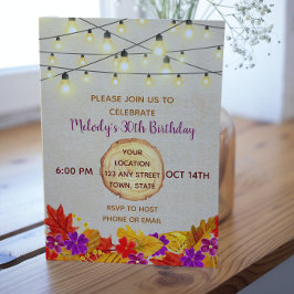 Invitación al cumpleaños otoño