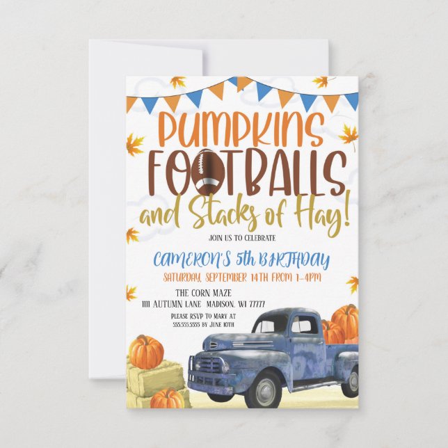 Invitación al cumpleaños otoño (Anverso)