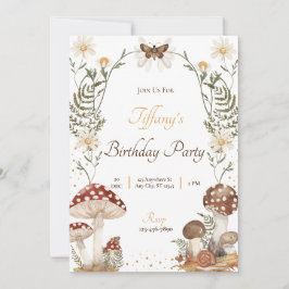 Invitación al cumpleaños para hongos
