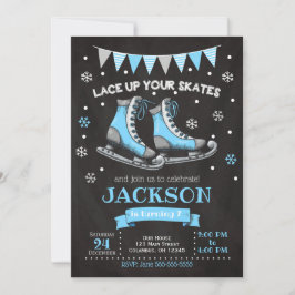 Invitación al cumpleaños para patinar sobre hielo/