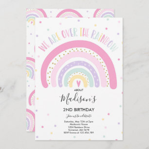 Invitación al cumpleaños Pastel Fiesta Arcoiris