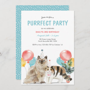 Invitación al cumpleaños perfecto para gatos