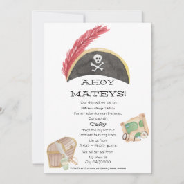 Invitación al cumpleaños pirata (acuarela)