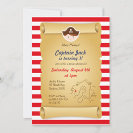 Invitación al cumpleaños pirata - Vertical
