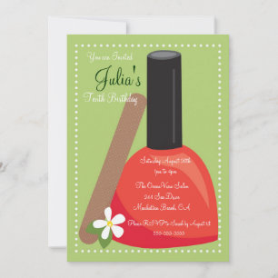 Invitación al cumpleaños polaco Purple Nail
