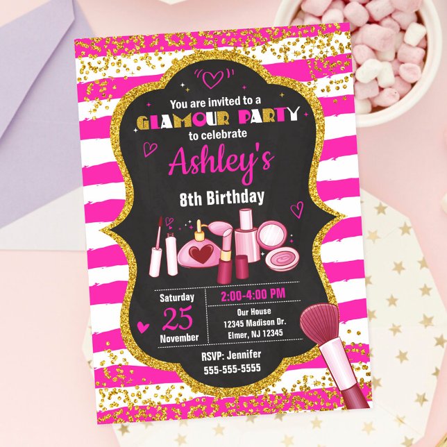 Invitación al cumpleaños por maquillaje / Fiesta d (Subido por el creador)