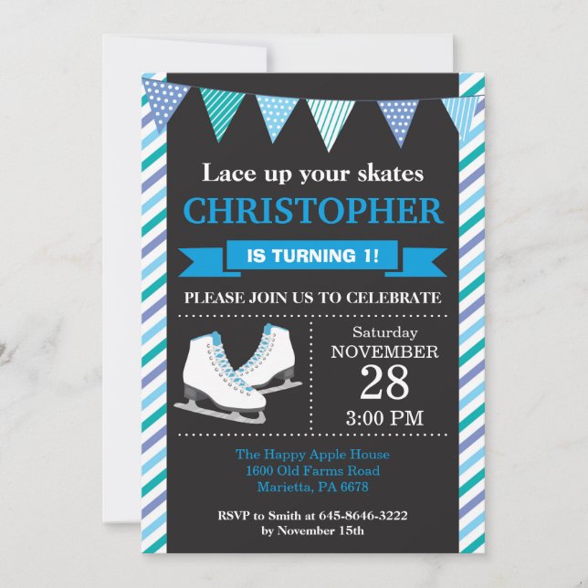 Invitación al cumpleaños primer Fiesta de cumpleañ (Anverso)