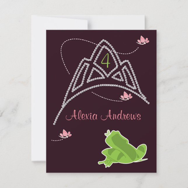 Invitación al cumpleaños - Princesa y rana (Anverso)
