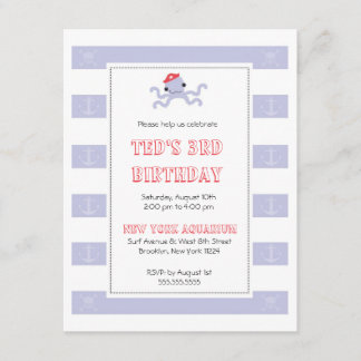 Invitación al cumpleaños - Pulpo pirata