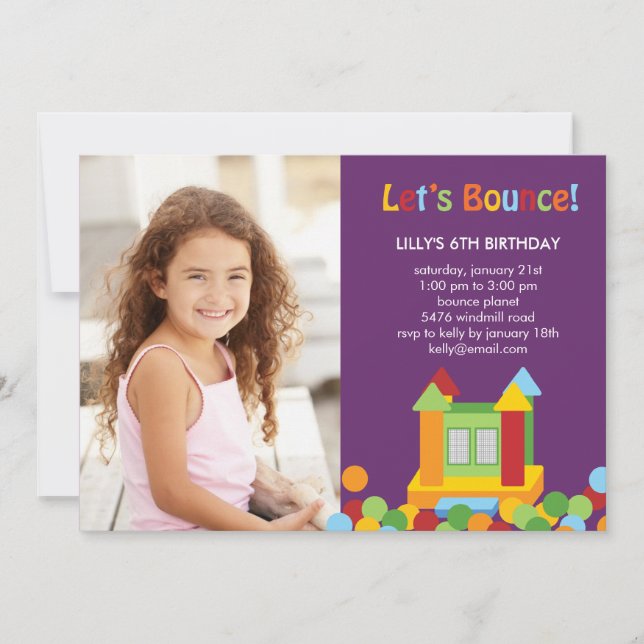 Invitación al cumpleaños - Purple (Anverso)