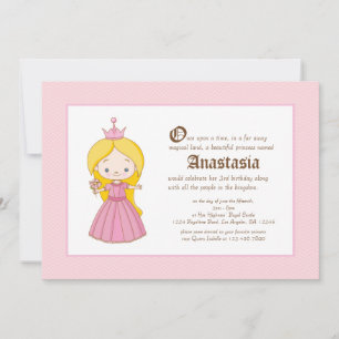 Invitación al cumpleaños real de Li'l Blonde Princ
