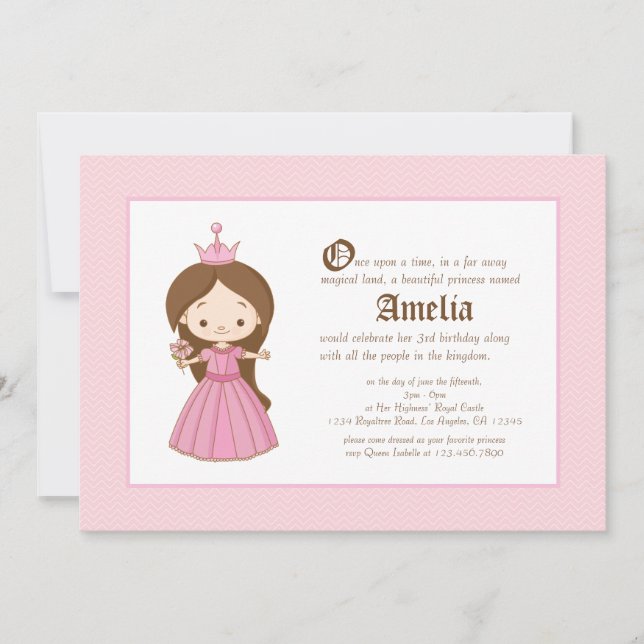 Invitación al cumpleaños real de Li'l Brunette Pri (Anverso)